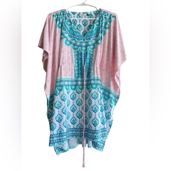 CABANA LIFE Front Waist Tie Printed Cover Up Dress Size XS - Picture 2 of 12